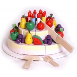 Dřevěné potraviny - velký narozeninový dort